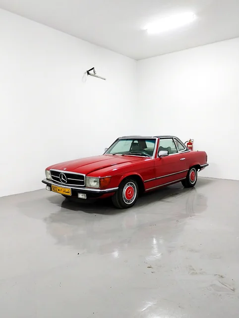 Classic Mercedes-Benz SL in the workshop